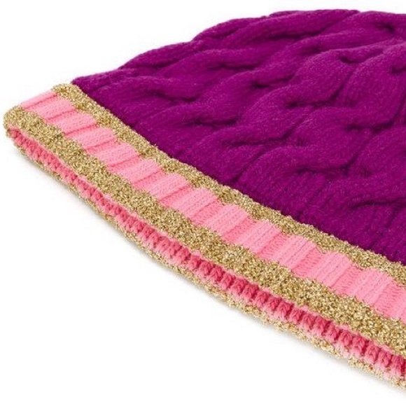 GUCCI Magenta Wool/Cashmere Cable Knit Hat - NWT - Picture 6 of 8